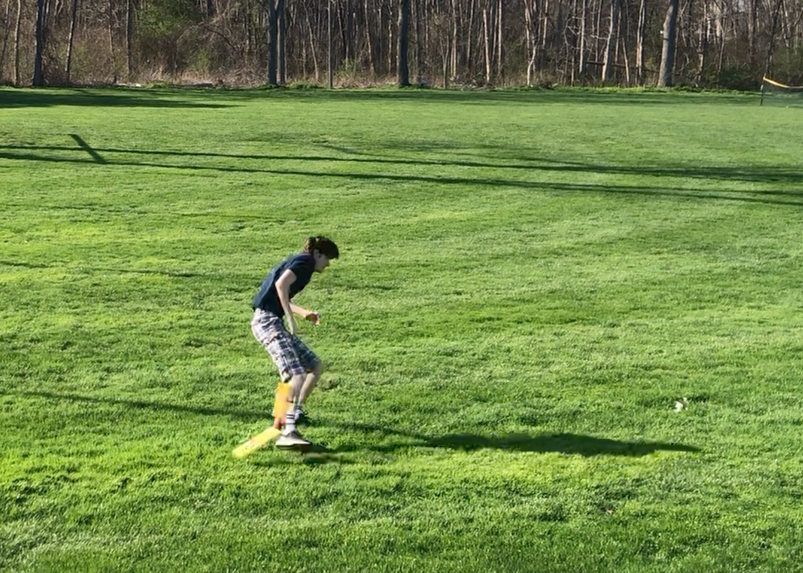 My friend dodging the crash